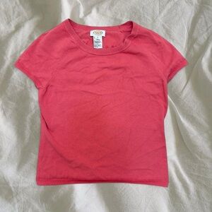 Talbots Coral Pink Short-Sleeve Knit Top